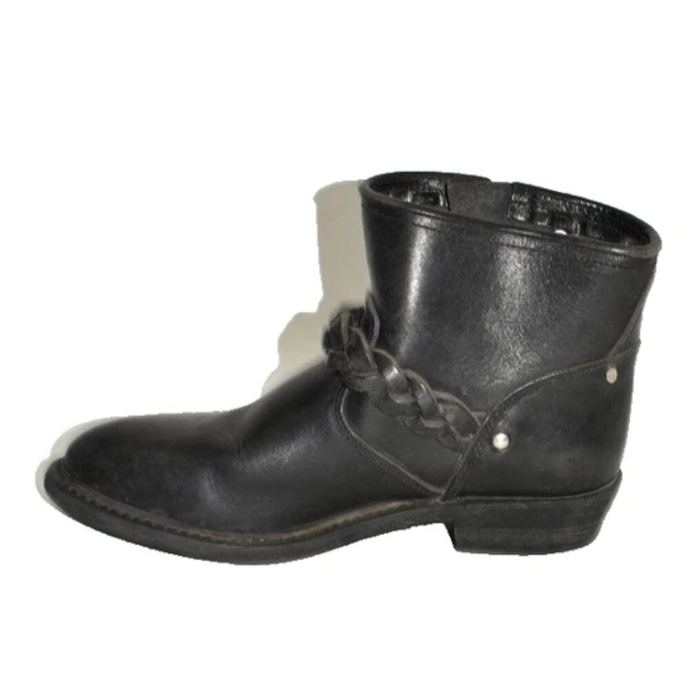 Golden Goose Black Biker Low Boots Distressed Leather Size 36 6 DD525 - Picture 2 of 6